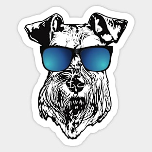 Schnauzer With Cool Blue Sunglasses Sticker